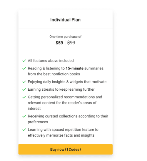 AppSumo lifetime deal pricing tiers and plan details for Headway.