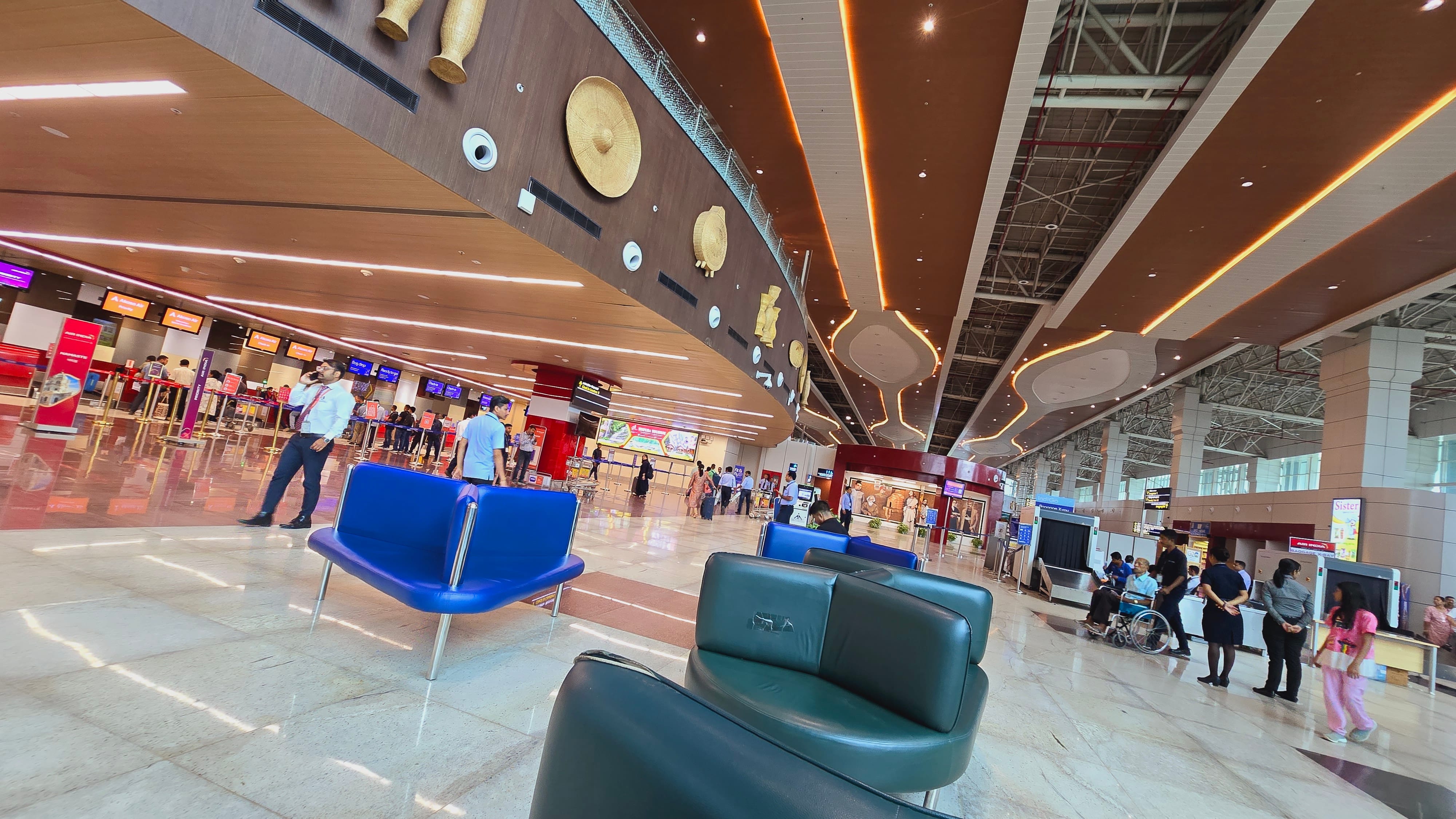 Exterior view of the modern Maharaja Bir Bikram Airport terminal