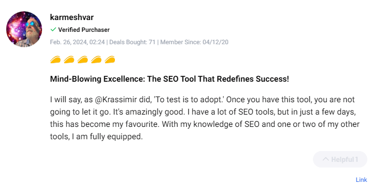 Collection of authentic user reviews praising the Textfocus SEO tool