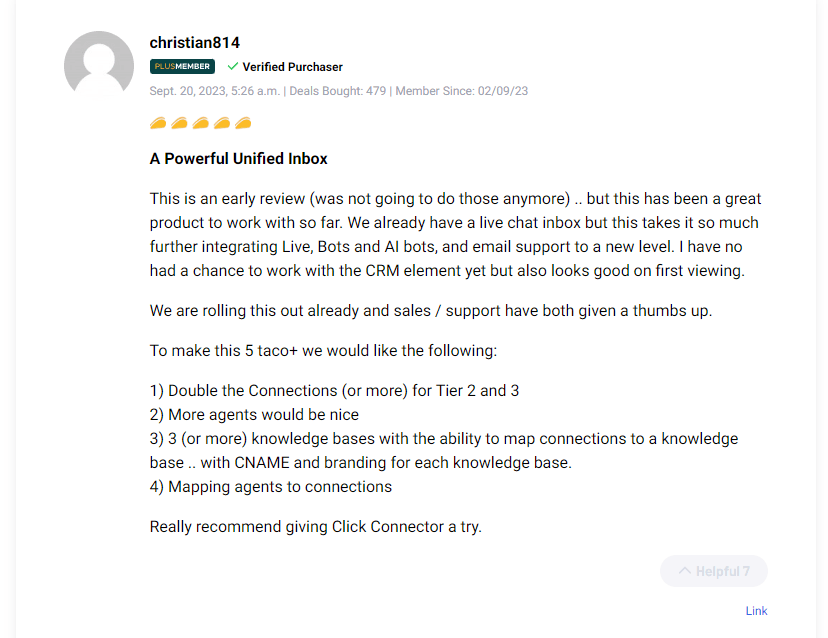 Satisfied customer sharing their experience with the lifetime offer