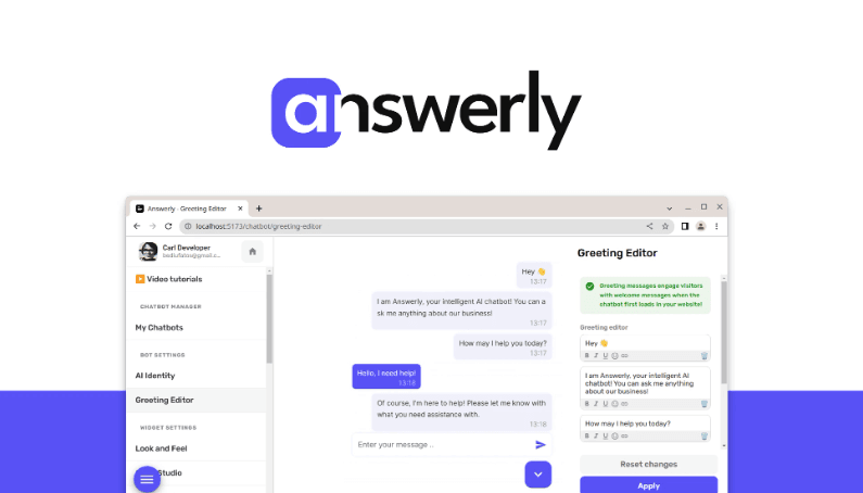Overview of Answerly chatbot features and capabilities.