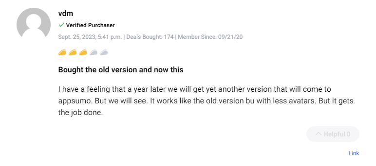 Positive customer review rating Synthesys AI Studio highly