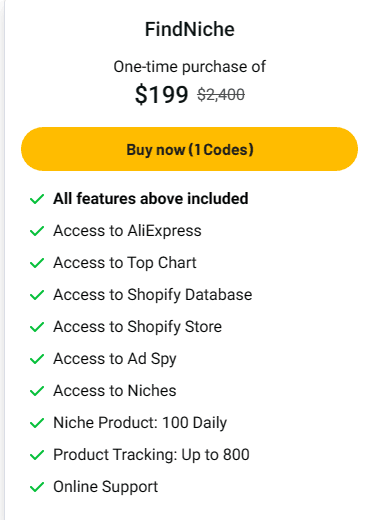 Detailed breakdown of FindNiche plan options and feature comparisons