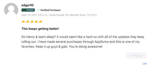 Positive user review highlighting the benefits of the SMS-iT platform.