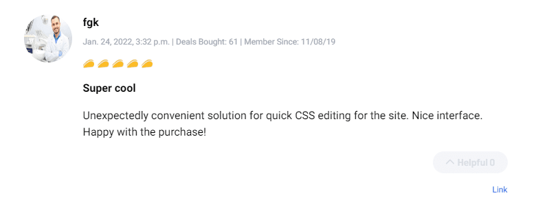 Positive user review highlighting Microthemer ease of use