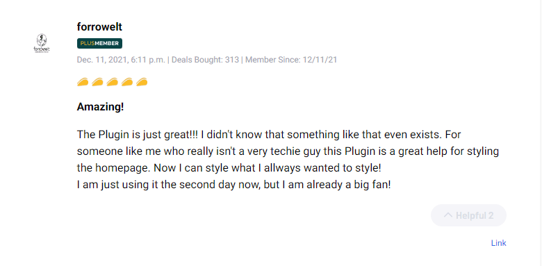 High rated user review for Microthemer lifetime deal on AppSumo