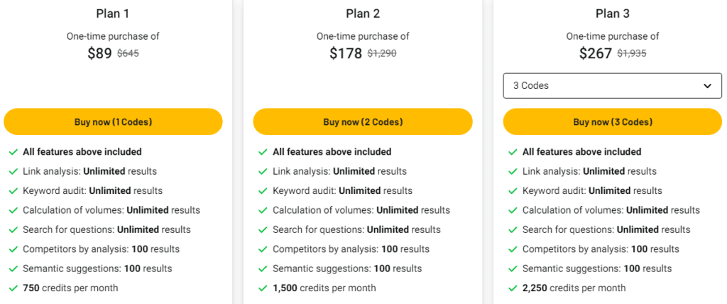 AppSumo lifetime deal pricing tiers for the Textfocus software