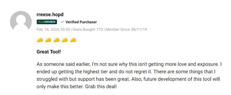 Positive customer testimonial reviewing their experience with Botsheets AI