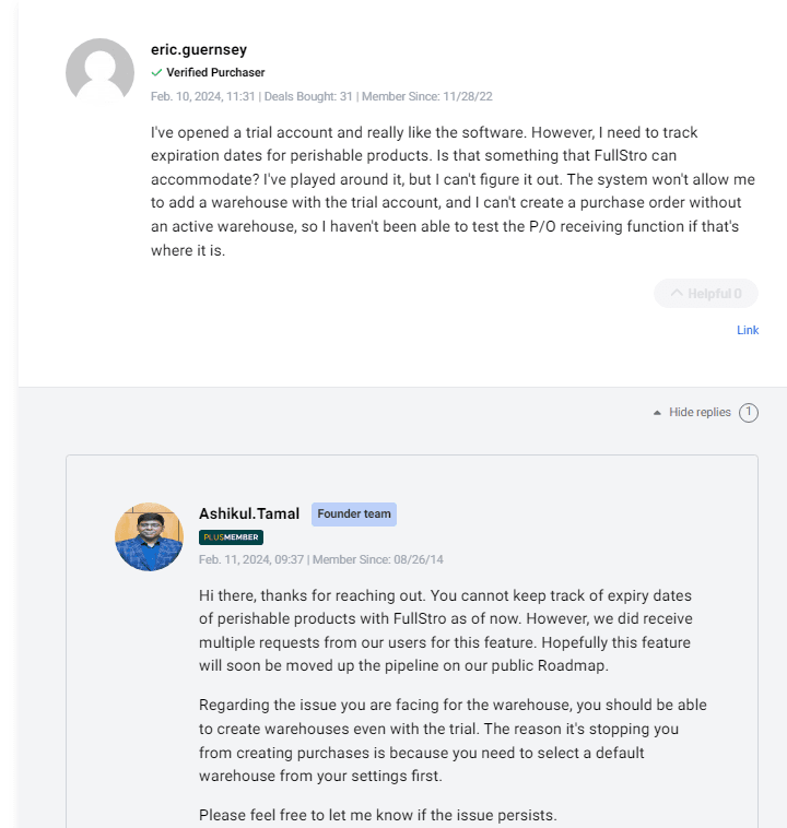 Third customer testimonial highlighting business growth using FullStro inventory tools
