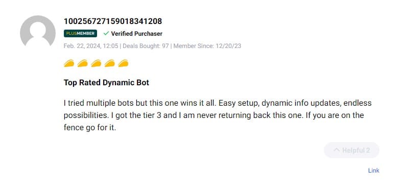 User feedback highlighting the benefits of using Botsheets for business