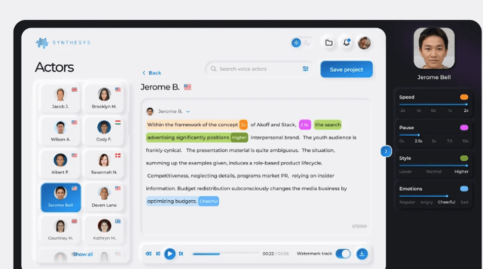 Examples of creative content made with Synthesys AI Studio