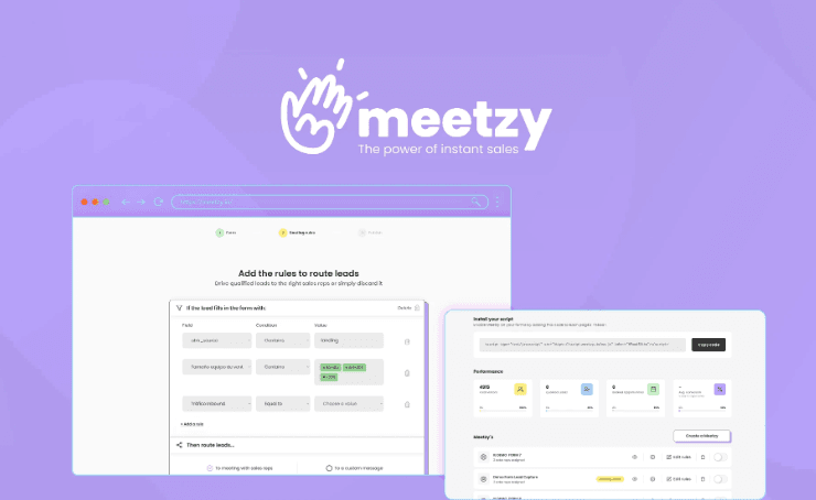 Meetzy logo and branding elements introducing the platform