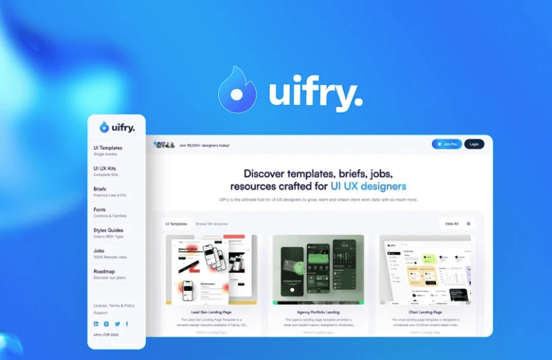 UIFry platform logo and introduction banner